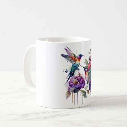 Mug Colibri aquarelle (Devant gauche)