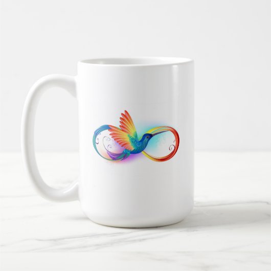 Mug Colibri arc-en-ciel avec symbole Infinity (Gauche)