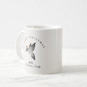 Mug Colibri de Noël personnalisé rouge gris santa (Devant gauche)