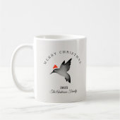 Mug Colibri de Noël personnalisé rouge gris santa (Gauche)