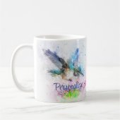 Mug Colibri Elegant Bleu Violet Personnalisé (Gauche)