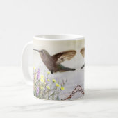 Mug Colibri et Art numérique Fleur sauvage (Devant gauche)