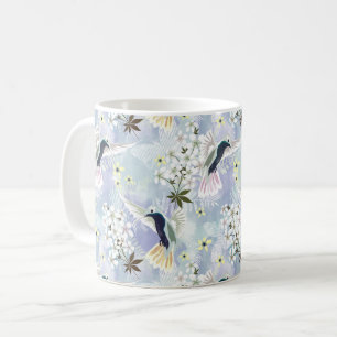 Mug Colibri et fleurs blanches