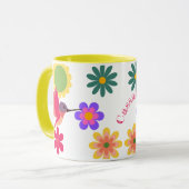 Mug Colibri et fleurs personnalisés (Devant gauche)