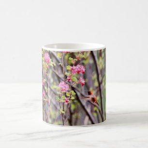 Mug Colibri et fleurs roses