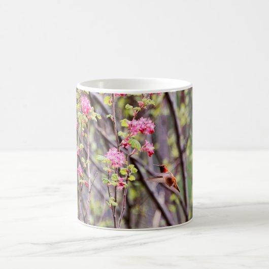 Mug Colibri et fleurs roses (Centre)