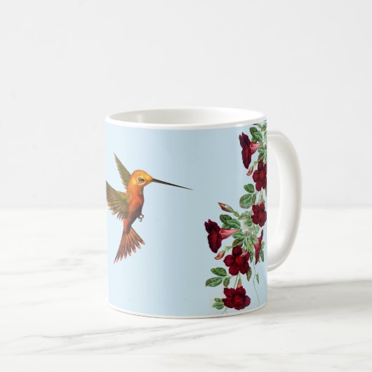 Mug Colibri et Fleurs Rouges (Devant droit)