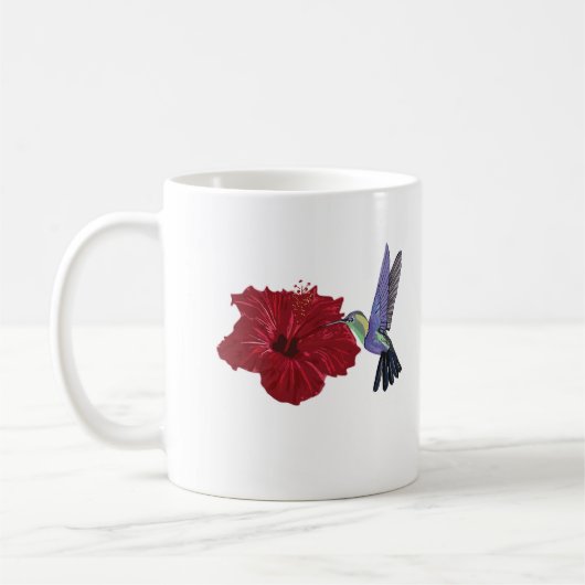 Mug Colibri et Hibiscus rouge (Gauche)