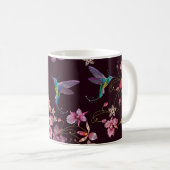 Mug Colibri et orchidée, mode sans couture tropicale. (Devant droit)