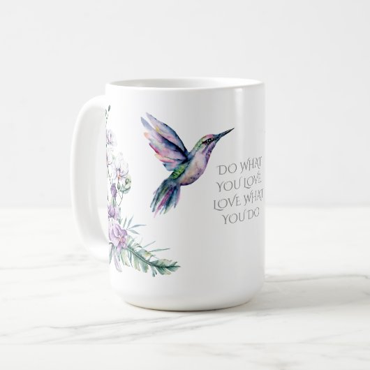 Mug Colibri floral aquarelle (Devant gauche)