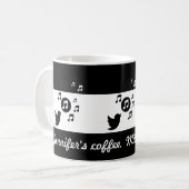 Mug Colibri noir et blanc personnalisé (Devant gauche)