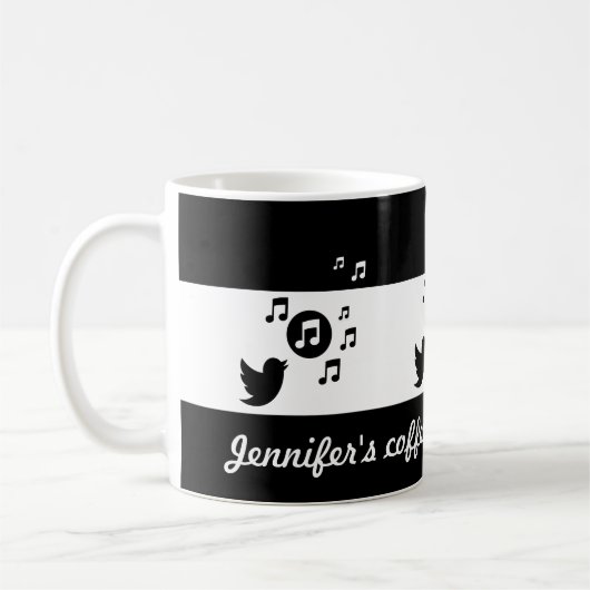 Mug Colibri noir et blanc personnalisé (Gauche)
