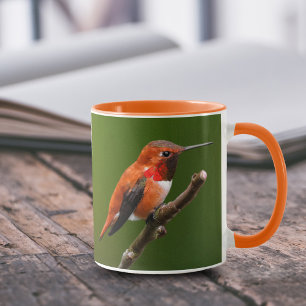 Mug Colibri roux étonnant sur la branche cerise