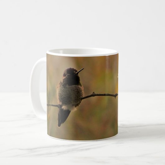 Mug Colibri Sur Branche Couleurs Chaleureuses Jaunes V (Devant gauche)