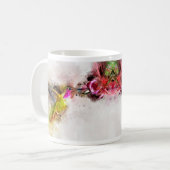 Mug Colibri volant avec fleur Aquarelle - 04 (Devant gauche)