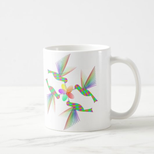 Mug Colibris Arc-En-Ciel Embrasser Une Fleur (Droite)
