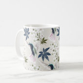 Mug Colibris et fleurs blanches. (Devant gauche)