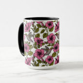 Mug Colibris et fleurs d'hibiscus roses (Devant gauche)