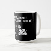 Mug Colis de voyage dans le temps Livraison Question d (Devant droit)