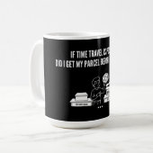 Mug Colis de voyage dans le temps Livraison Question d (Devant gauche)