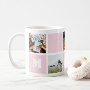 Mug Collage 5 Photos Rose Fête des Mères