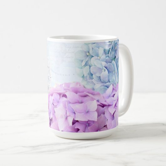 Mug Collage à fleurs printanières Hydrangea Pastel (Devant droit)