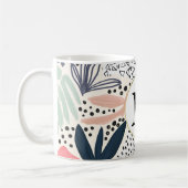 Mug Collage Abstrait couleur tropicale avec monogramme (Gauche)