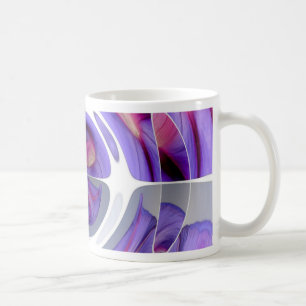 Mug Collage abstrait violet et rose