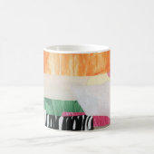 Mug Collage art, moderne coloré abstrait. (Centre)