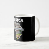 Mug Collage blanc du continent africain de la faune (Devant droit)