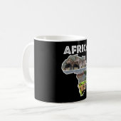 Mug Collage blanc du continent africain de la faune (Devant gauche)