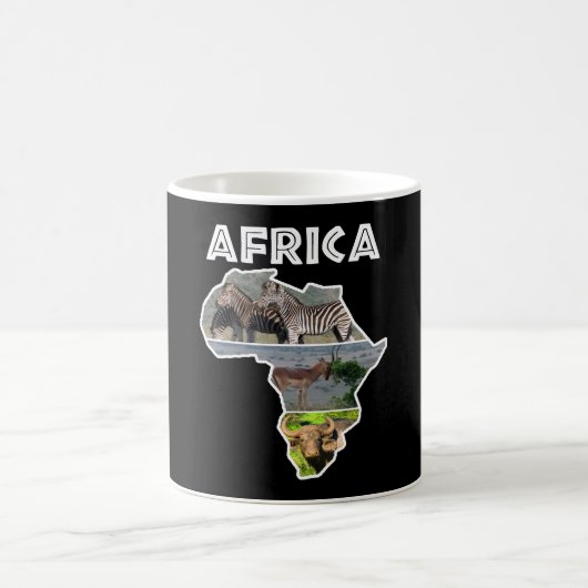 Mug Collage blanc du continent africain de la faune (Centre)