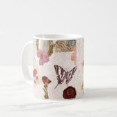 Mug Collage botanique Cottagecore rose  (Devant gauche)