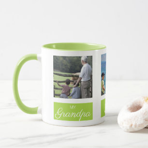 Mug Collage Carré personnalisé Photo pour grand-père