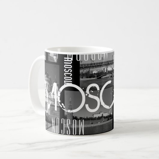 Mug Collage City Architecture de Moscou Russie (Devant gauche)