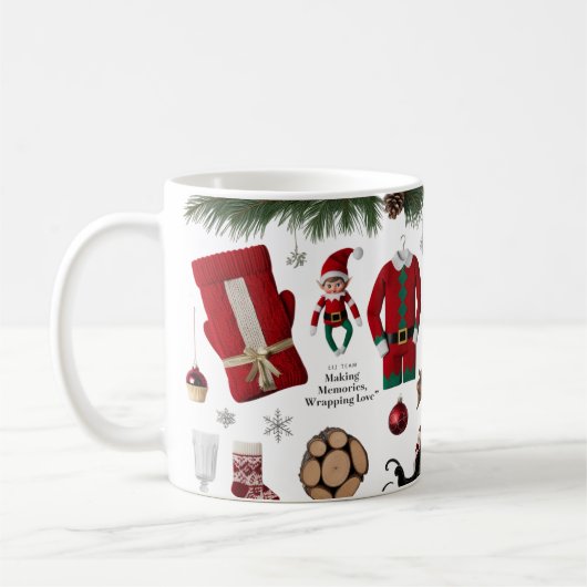 Mug Collage Classique Équipe de Lutins Tricotés de Lux (Gauche)