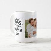 Mug Collage Couple Photo & Hugs Et Baisers Phrase Love (Devant gauche)