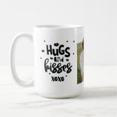 Mug Collage Couple Photo & Hugs Et Baisers Phrase Love (Gauche)