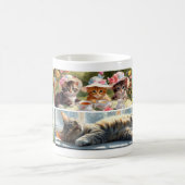Mug Collage d'art fin Dame Chat Fou (Centre)