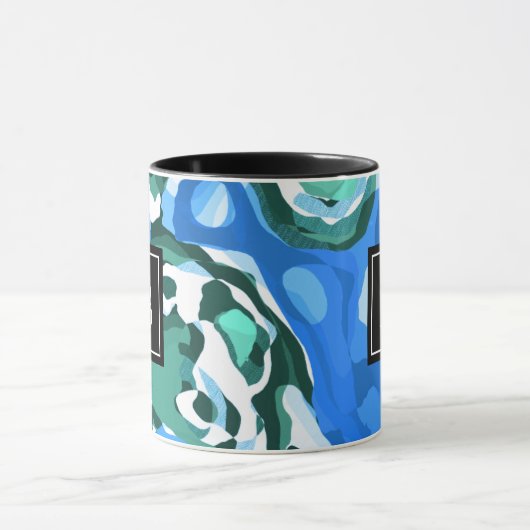 Mug Collage d'art moderne Abstrait Monogramme initial  (Centre)