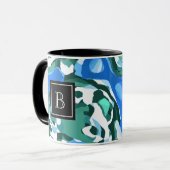 Mug Collage d'art moderne Abstrait Monogramme initial  (Devant gauche)