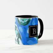 Mug Collage d'art moderne Abstrait Monogramme initial  (Devant droit)