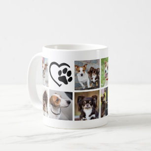Mug Collage de 10 photos de chien Empreinte de patte C