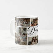 Mug Collage de 10 photos de typographie de script Papa (Devant gauche)