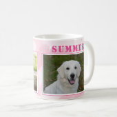 Mug Collage de 2 photos de chien rose mignon (Devant droit)