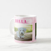 Mug Collage de 2 photos de chien rose mignon (Devant gauche)