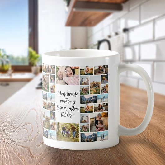 Mug Collage de 34 photos personnalisé avec citation pe