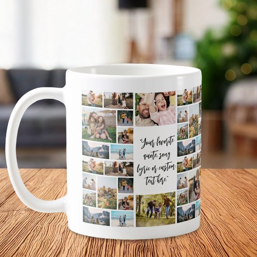 Mug Collage de 34 photos personnalisé avec citation pe