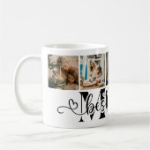 Mug Collage de 5 photos avec écriture élégante Meilleu (Gauche)