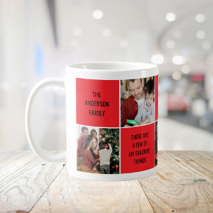 Mug Collage de 5 photos de Noël Famille Photo Vacances